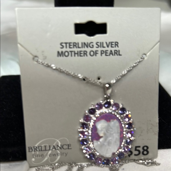Sterling Silver Mother of Pearl Necklace - Picture 2 of 4